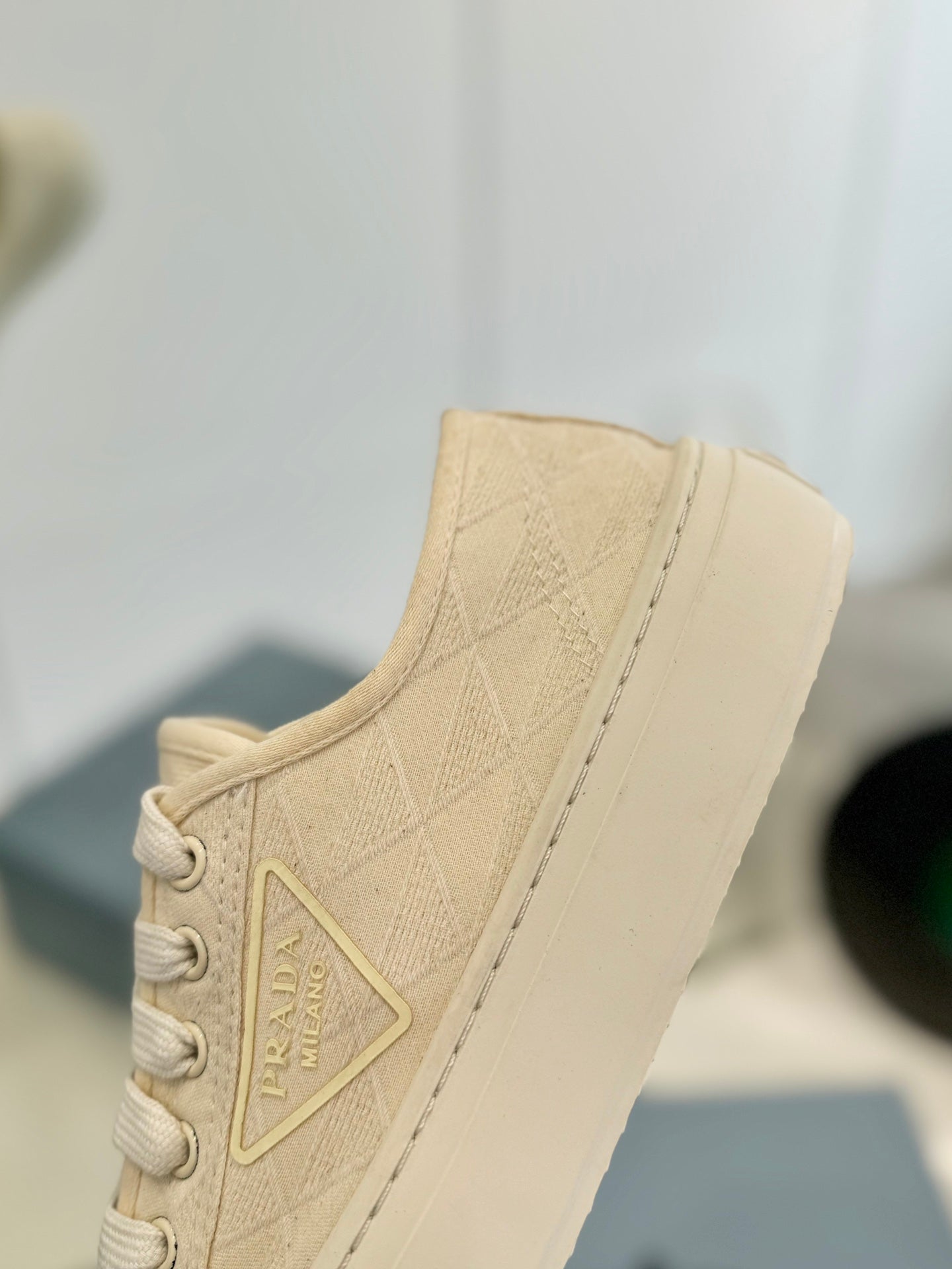 PRA PRINTED COTTON SNEAKERS BEIGE CANVAS、mysite、Cacoeks