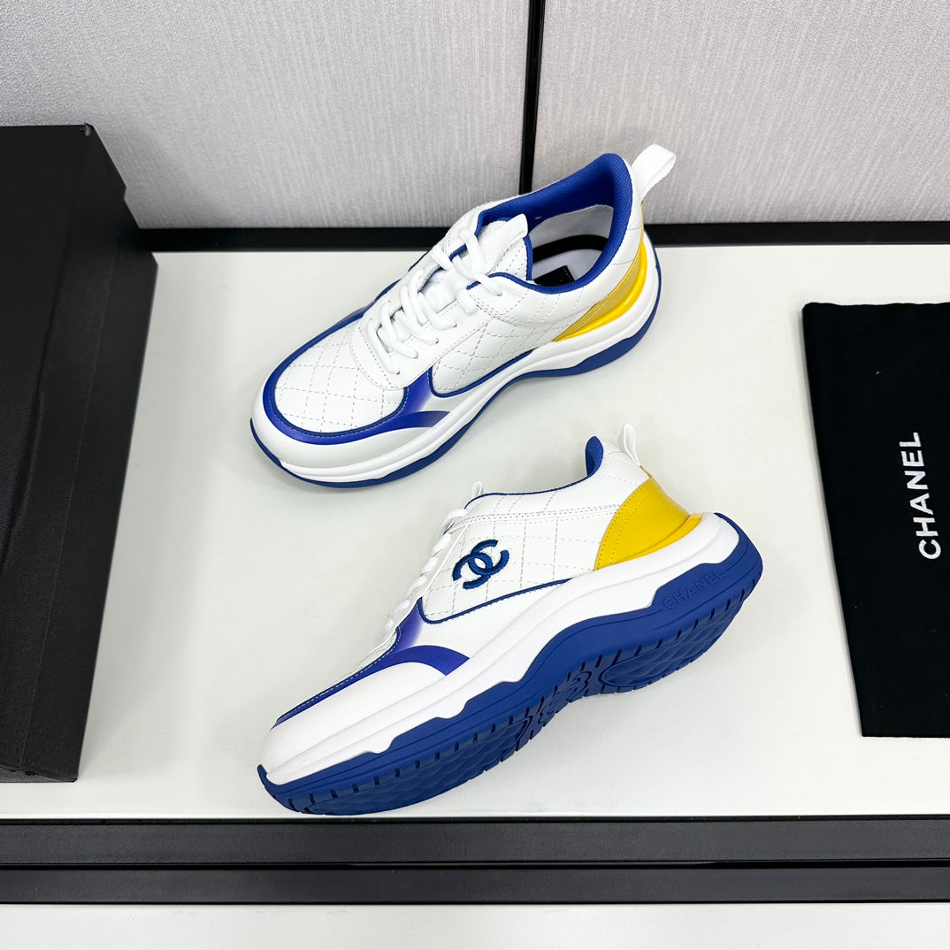 CC SNEAKER IN WHITE MIX COBALT BLUE EMBROIDERED LAMBSKIN、mysite、Cacoeks