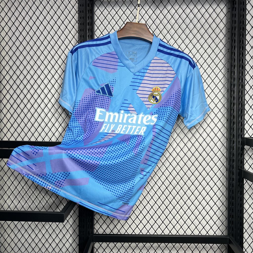 JerseysGala.com | Real Madrid 24-25 Blue Goalkeeper Jersey - Fans Version -Customize Name, Number and Patch | Worldwide Shipping