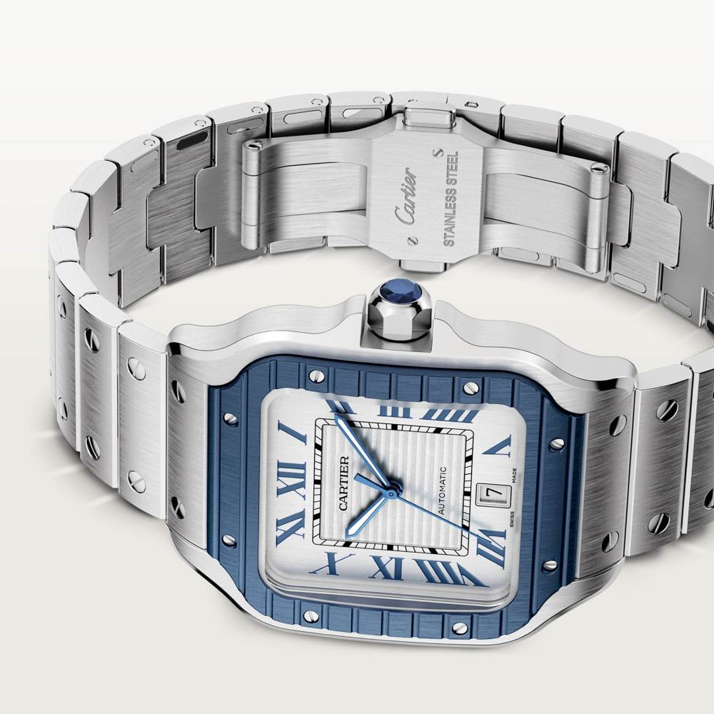 Super Clone 1:1 Cartier Santos Blue PVD Bezel WSSA0047 Replica-fasswatch