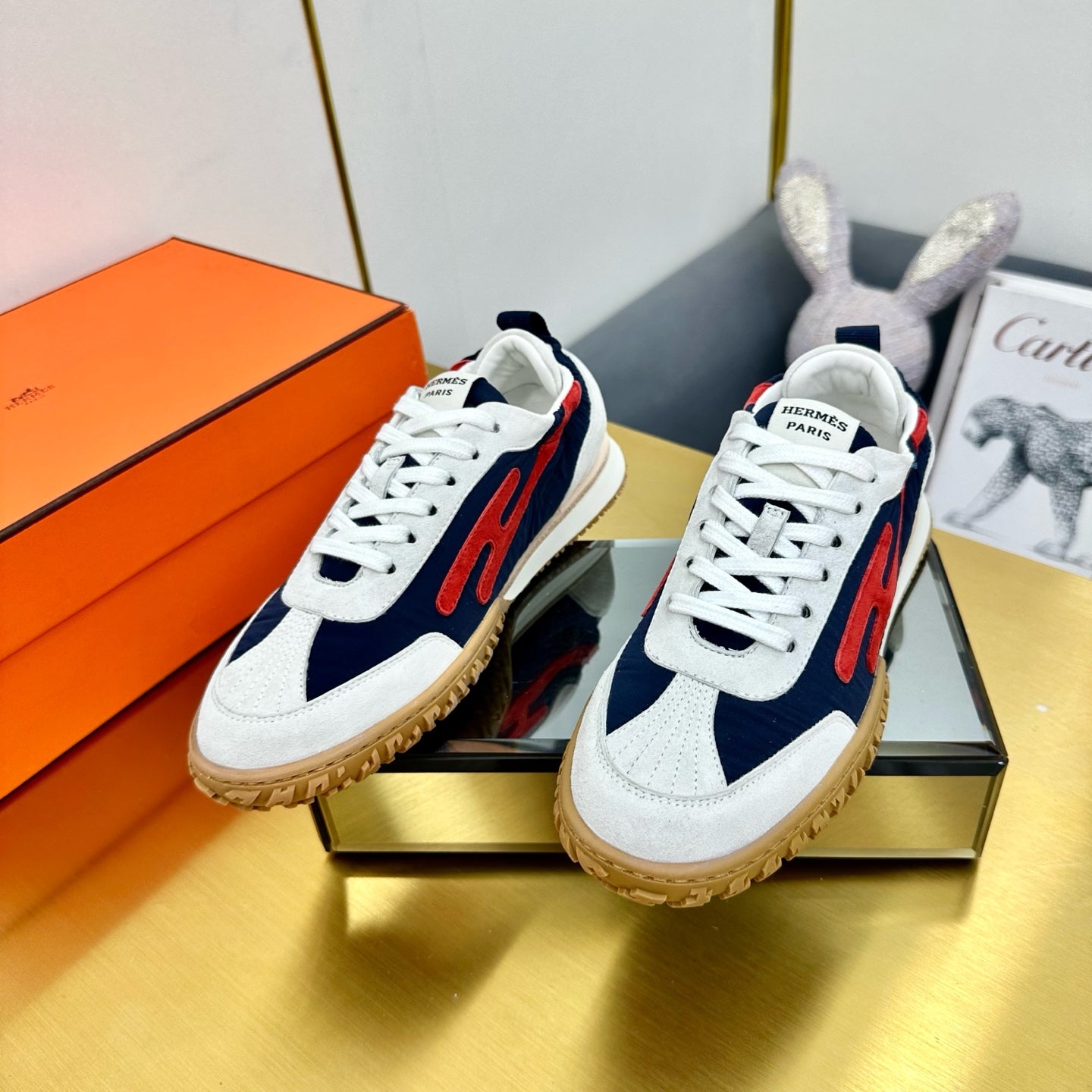 JET SNEAKER IN WHITE MIX NAVY BLUE SUEDE、mysite、Cacoeks