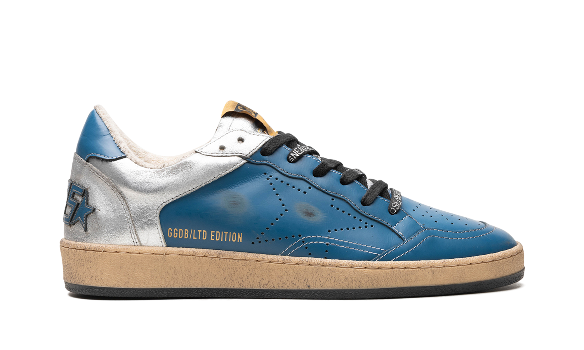 BALL STAR SHINY LEATHER AND LAMINATED UPPER SHINY LEATHER TOE TONGUE AND HEEL LAMINATED SPUR SKATE S "BLUE IVORY"、mysite、Cacoeks