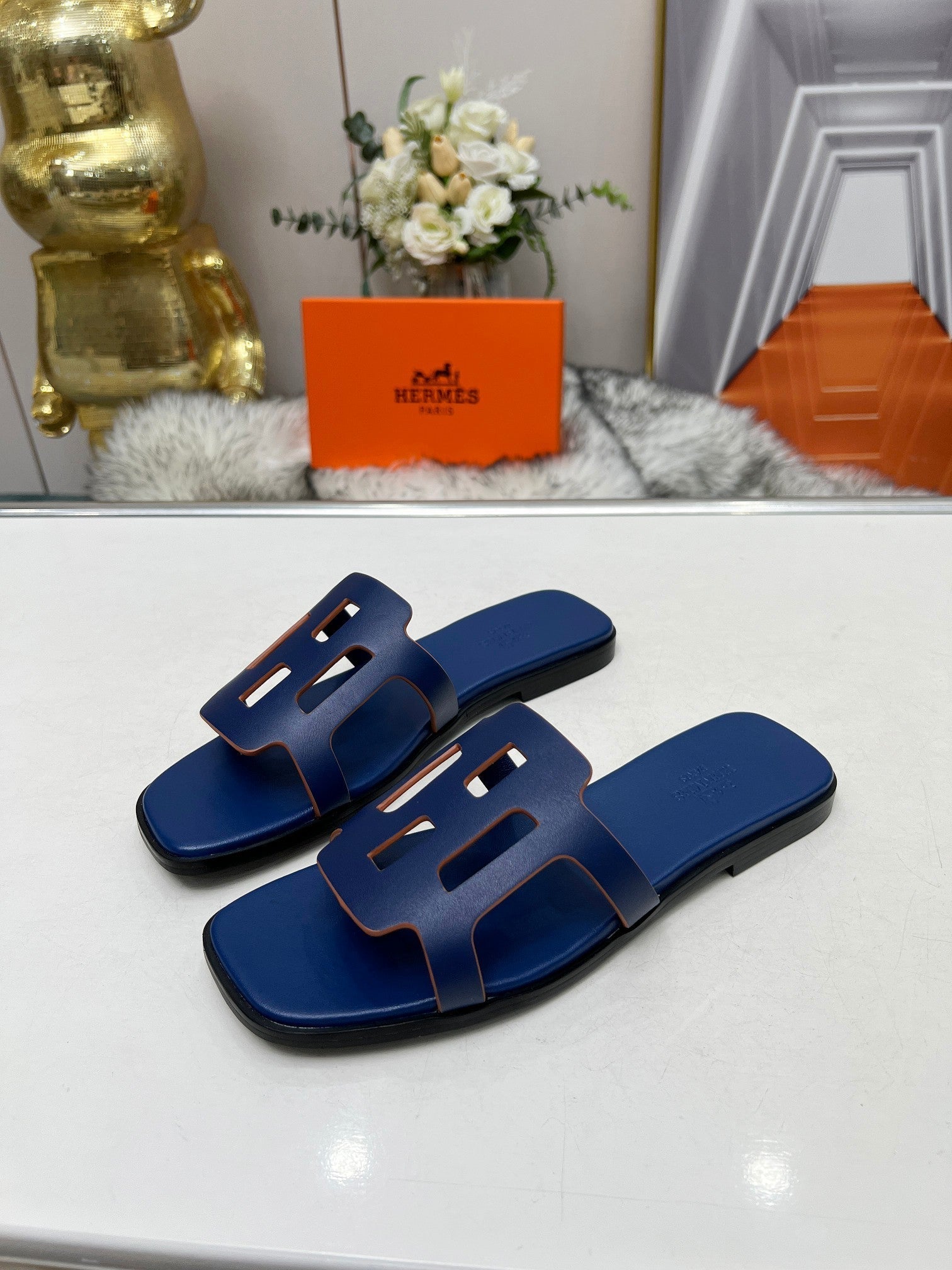 FLATFORM SANDAL NAVY CALFSKIN、mysite、Cacoeks