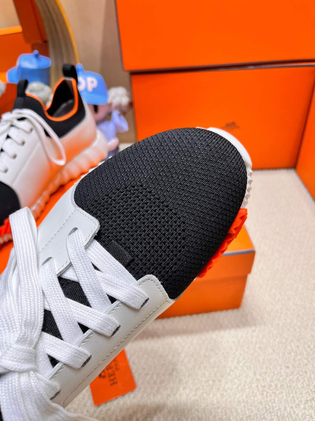 DEPART SLIP-ON SNEAKER IN WHITE MIX BLACK KNIT AND CALFSKIN、mysite、Cacoeks