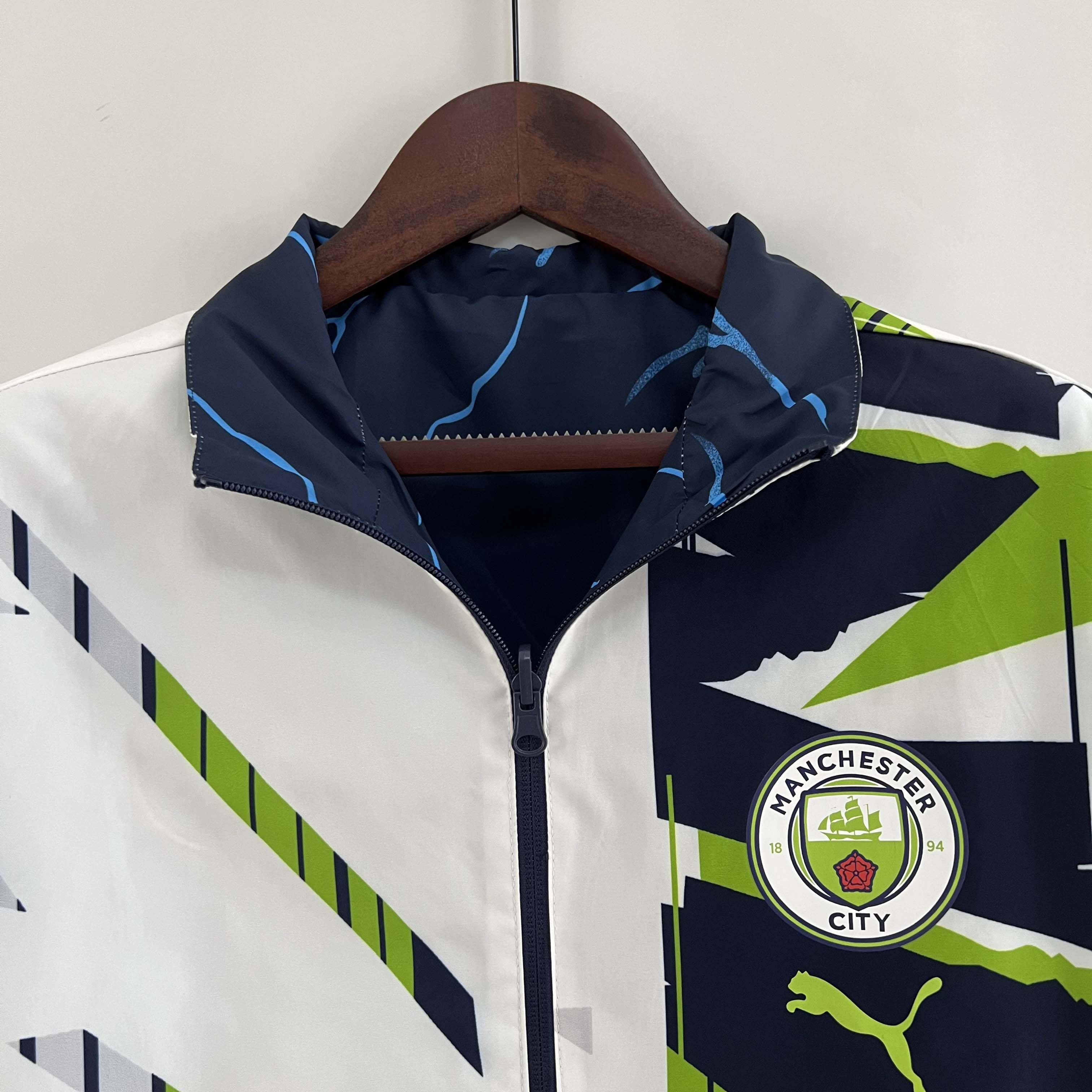 2023/2024 Manchester City Reversible Windbreaker Navy blue Soccer Jersey 1:1 Thai Quality:football jersey mysite: unitedjerseyfootball 邓江浪:football