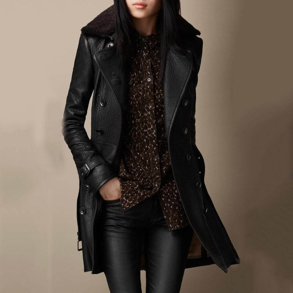 Leather Trench Coat Image 1