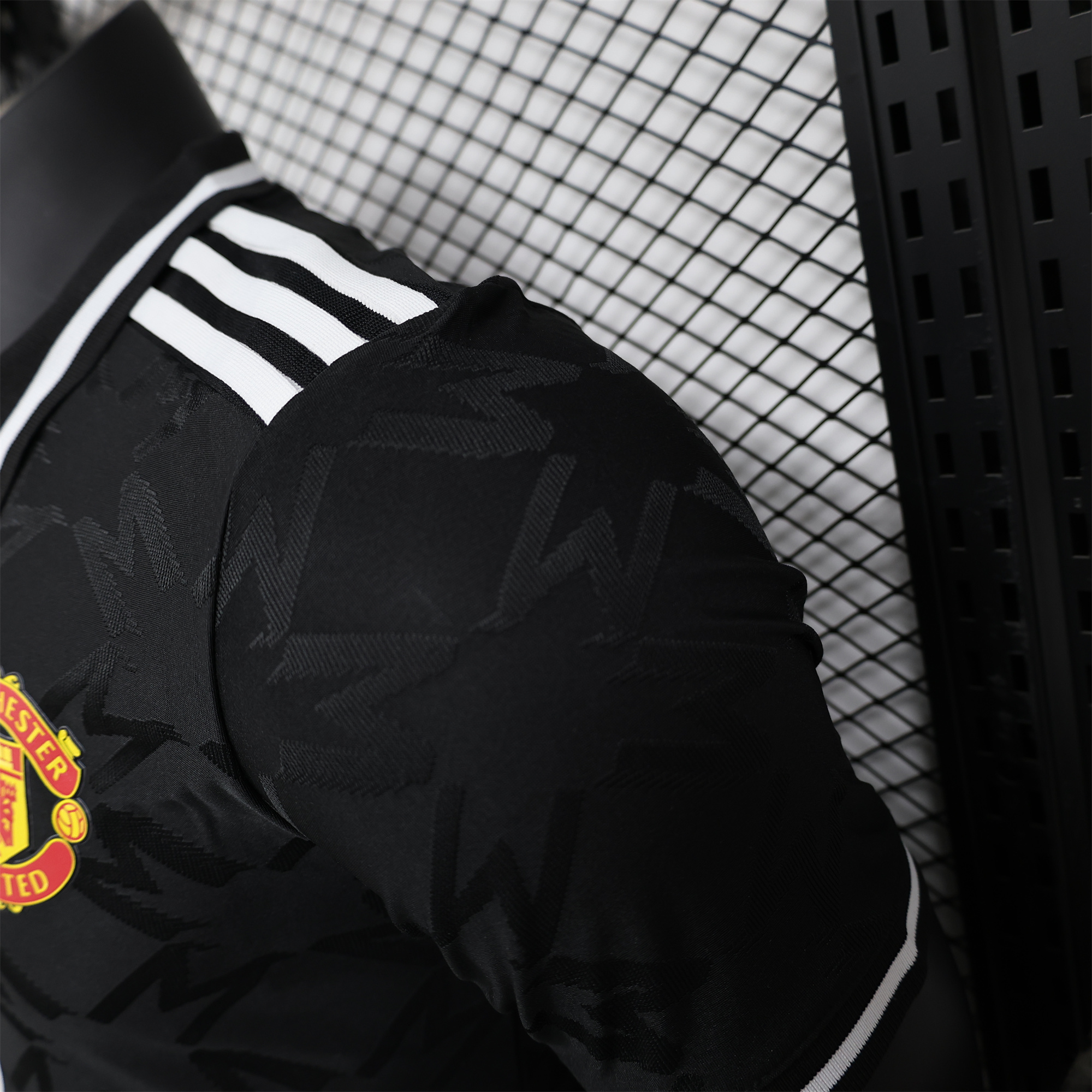 Higojerseys-Manchester United 24-25 Black Trefoil Vintage Jersey - Player Version