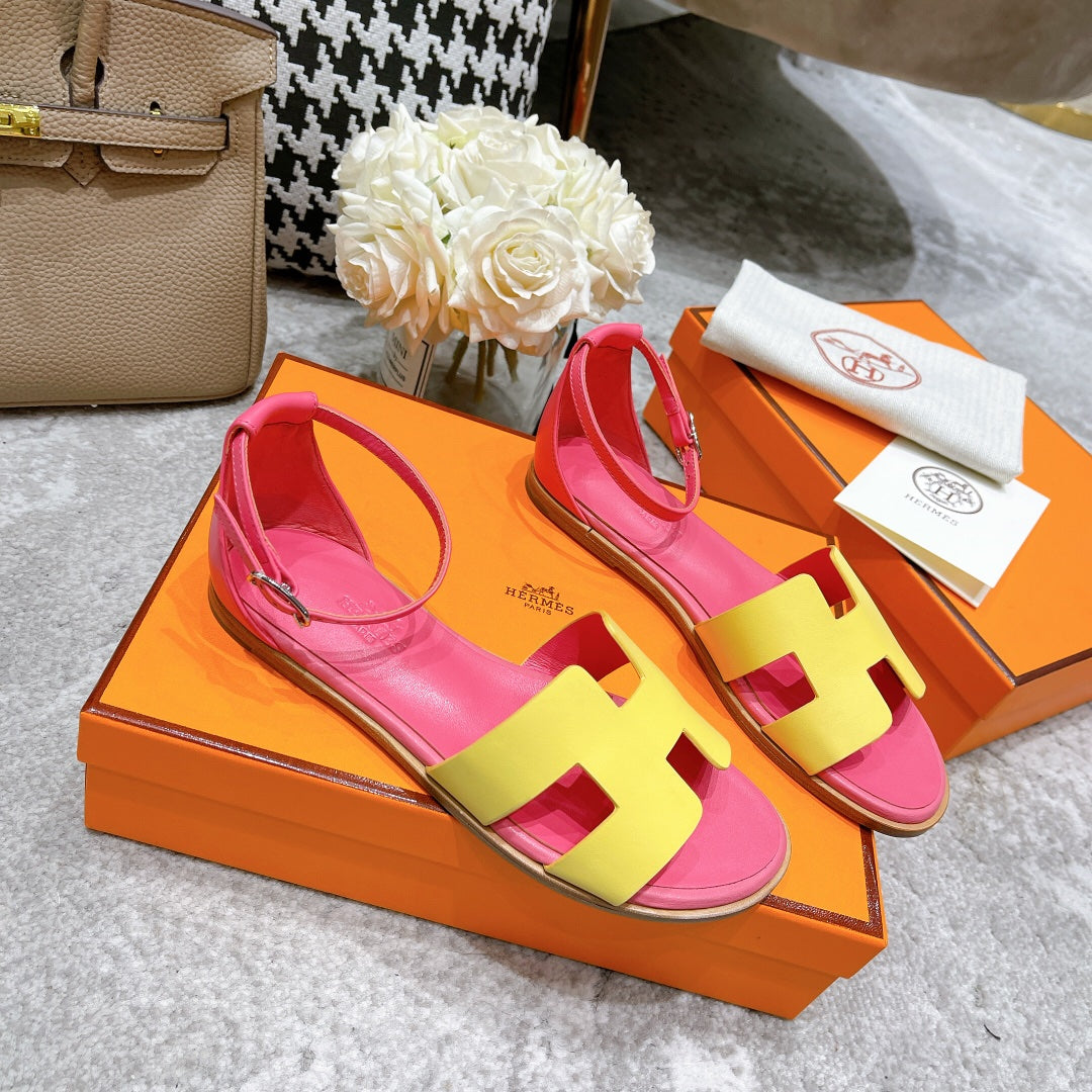 SANTORINI SANDAL PINK MIX LEMON CALFSKIN、mysite、Cacoeks