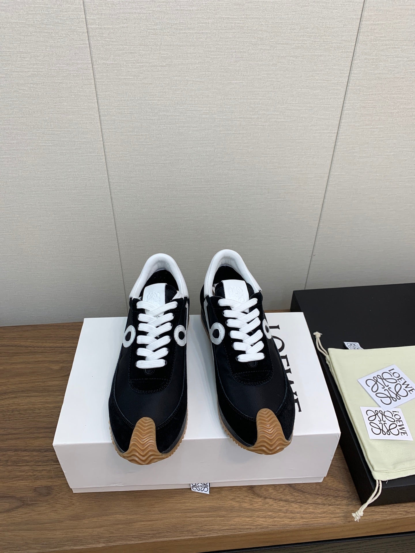 LW FLOW RUNNER SNEAKER BLACK-BROWN SUEDE、mysite、Cacoeks