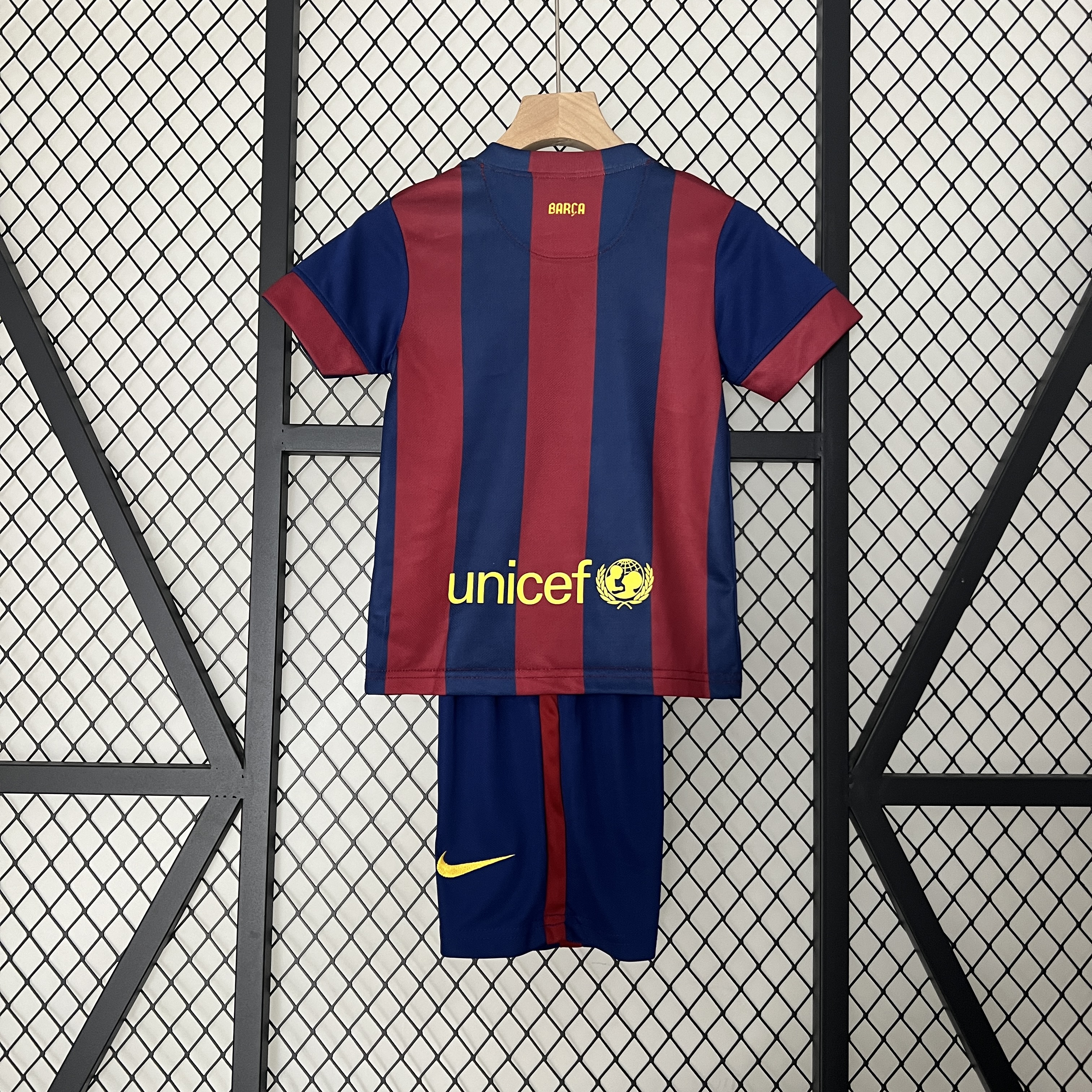ManixJersey.com | Retro Barcelona 14-15 Home Stadium Kids Kit -Customize Name, Number and Patch | Worldwide Shipping