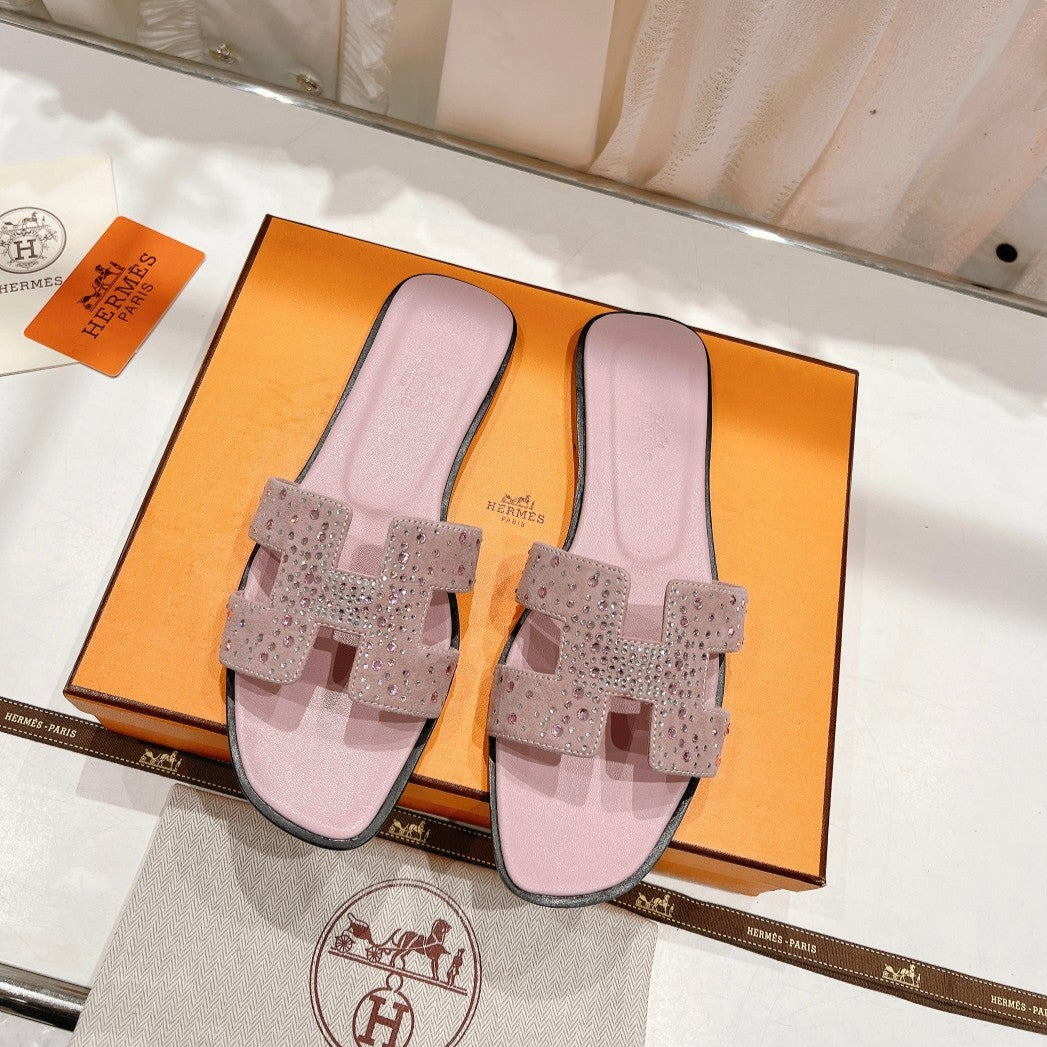 0RAN SANDALS PASTEL PINK LAMBSKIN ATTACH CRYSTAL、mysite、Cacoeks