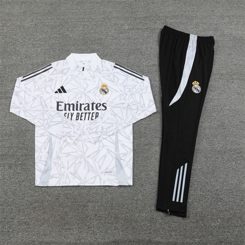 JerseysGala.com | Real Madrid 24-25 Long Sleeve Training Set - White Camouflage -Customize Name, Number and Patch | Worldwide Shipping