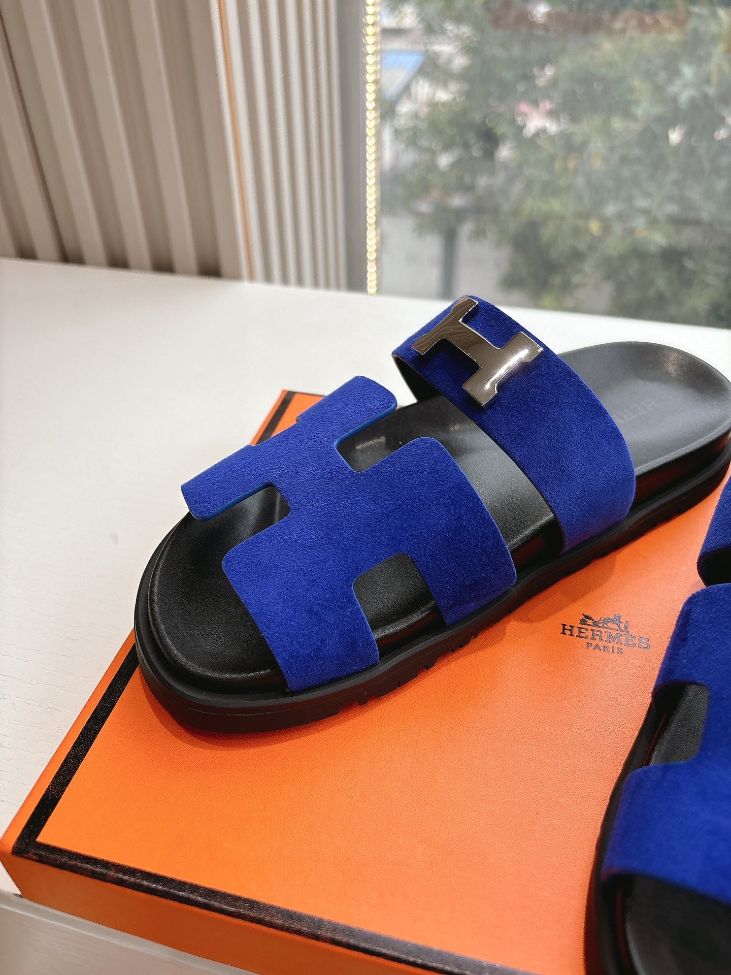 CHYPRE SANDAL IN COBALT BLUE SUEDE、mysite、Cacoeks