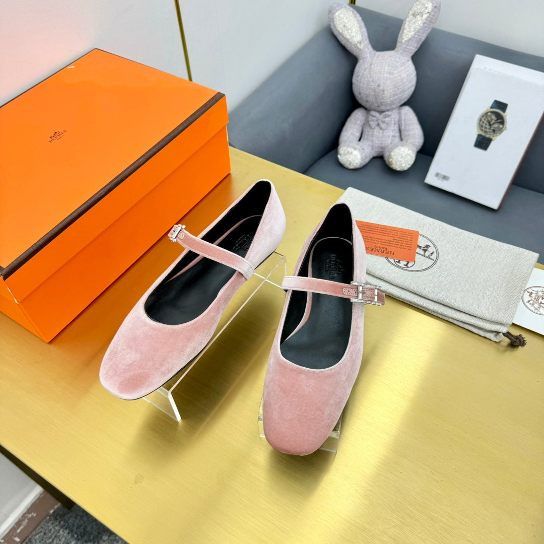 HM BALLET FLATS IN LIGHT PINK SUEDE、mysite、Cacoeks