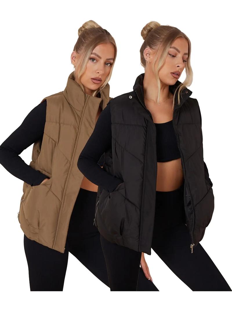 Women's Casual Loose-Fit Vest Jacket, Thick Woven Fabric, Fall & Winter Festival Style, Comfortable Daily Wear Outerwear