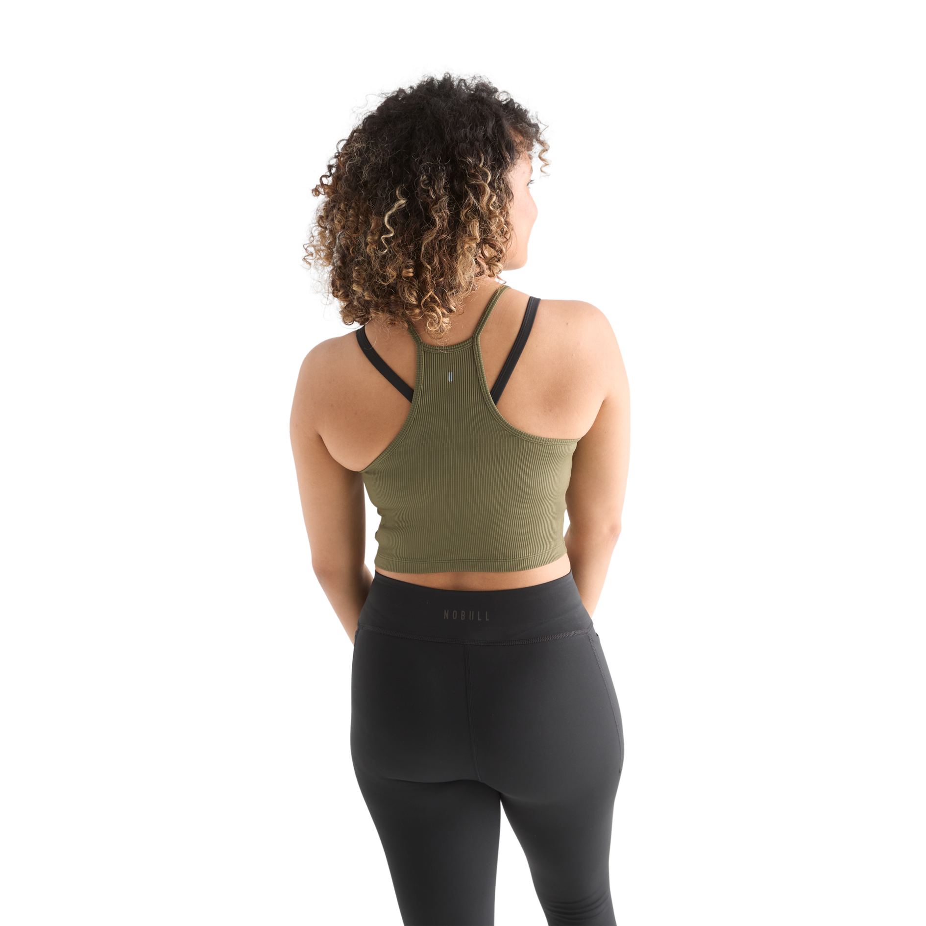 Women's Ribbed Halter Crop Tank