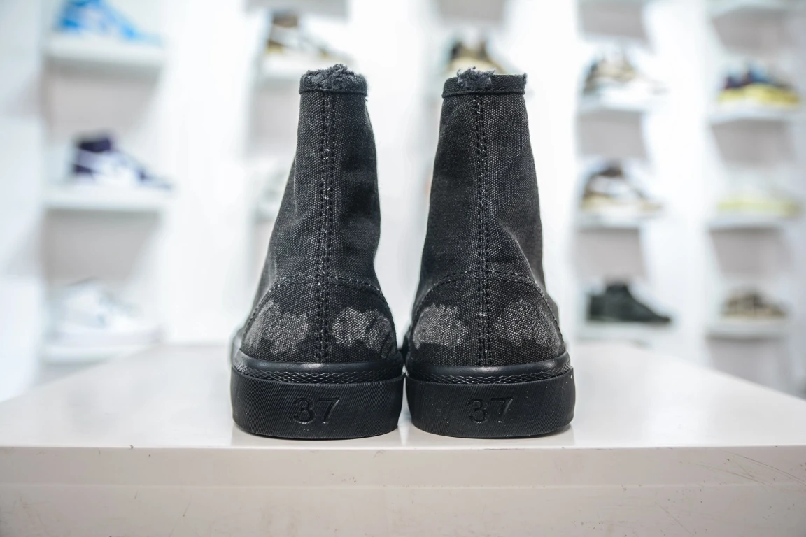 Balenciaga Paris High Top Sneaker in Black Destroyed、mysite、Cacoeks