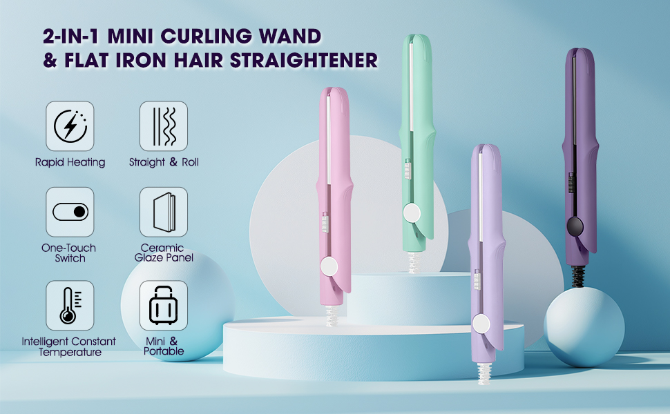 mini dual purpose curling iron, mini curling iron for short hair, curling iron for short hair