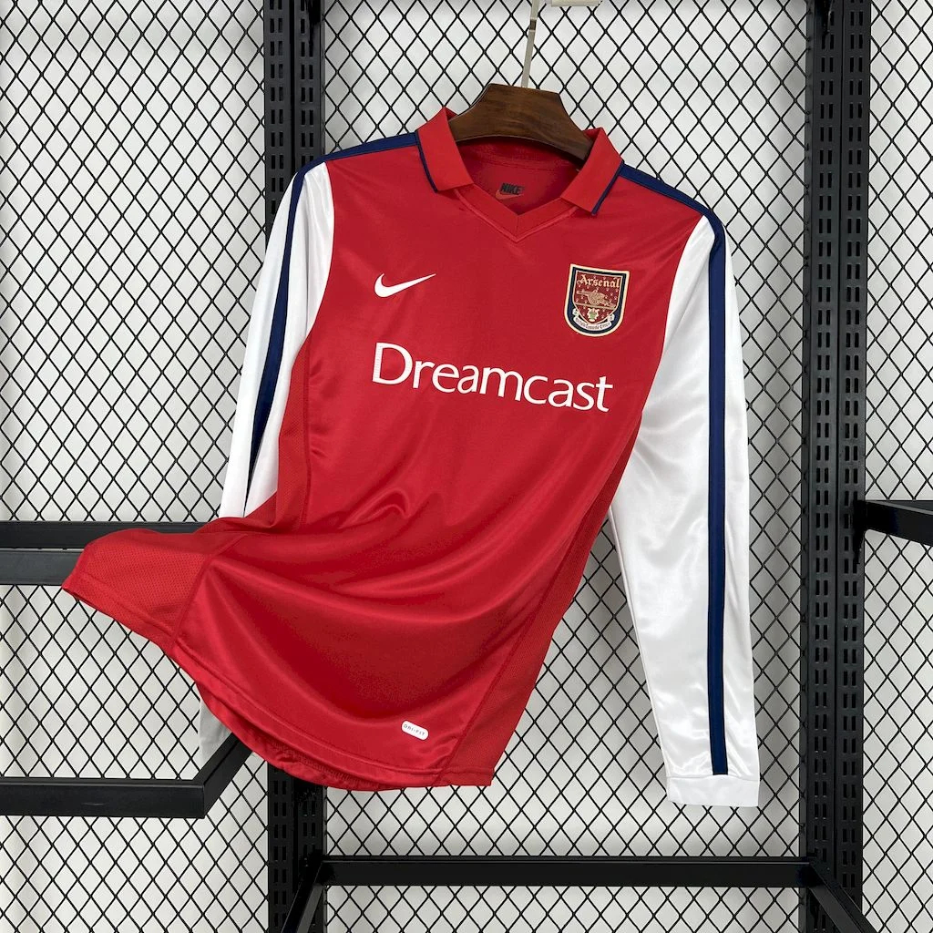 Higojerseys-Retro Arsenal 2001-02 Home Long Sleeves Jersey