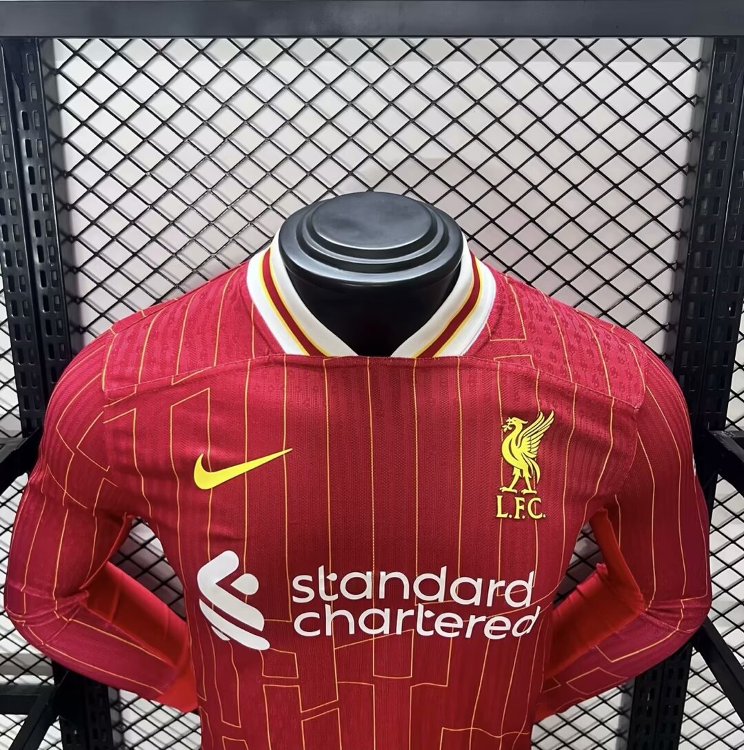 JerseysGala.com | Liver.pool 24-25 Home Long Sleeve Jersey - Player Version -Customize Name, Number and Patch | Worldwide Shipping