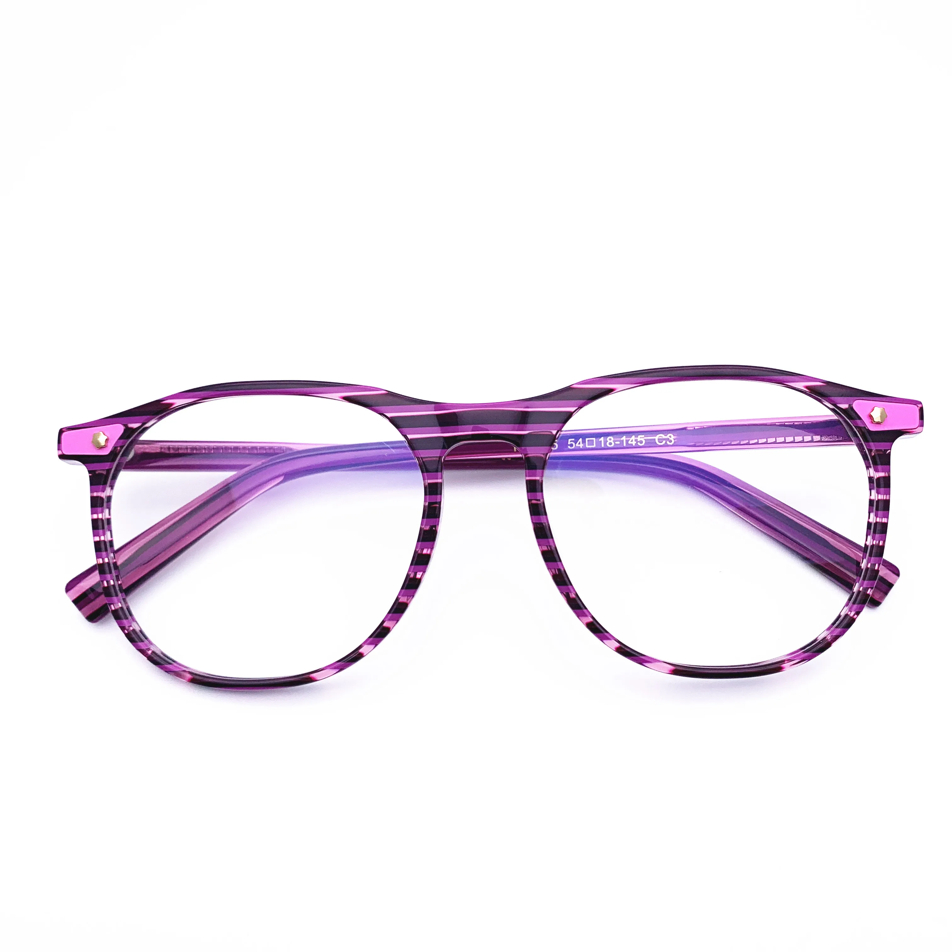 Belight Optical  Women Men Acetate Fancy Colorful Floral Color Star Rivet Design Spectacle Frame Precription Lens HP245