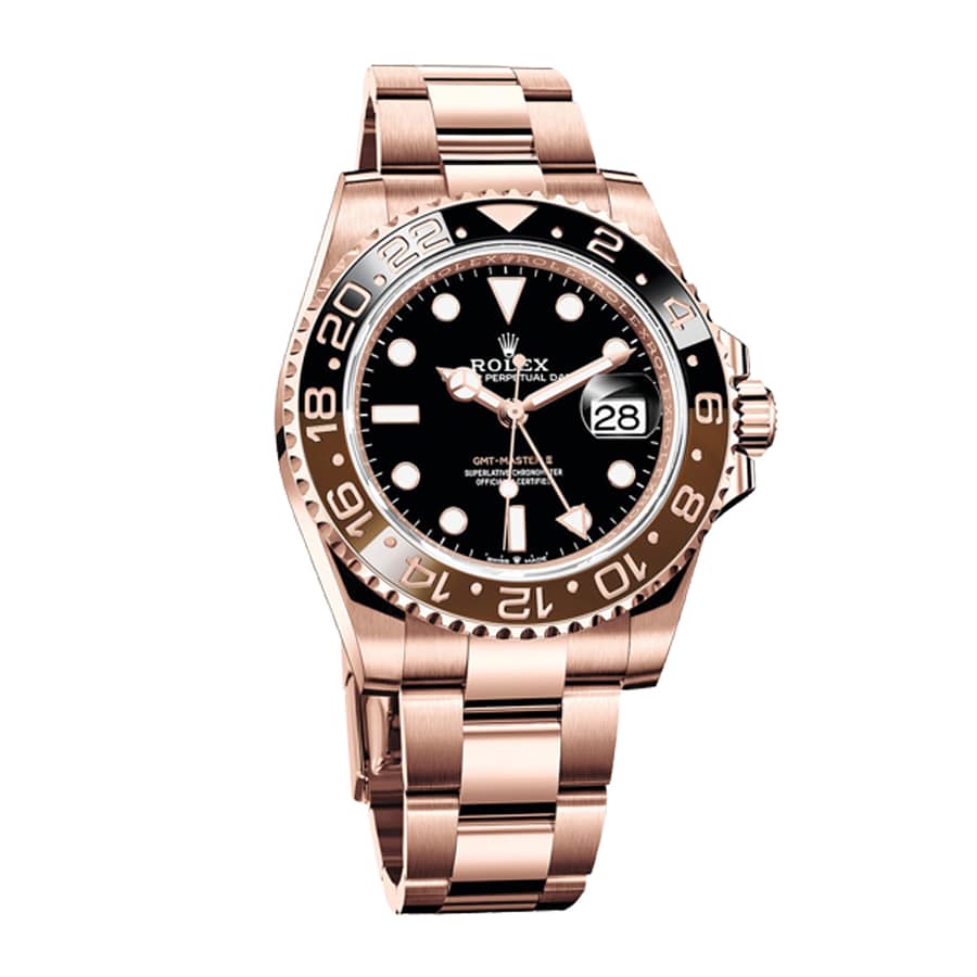 Rolex GMT-Master II 126715CHNR-0001 Rose Gold Automatic Black Dial Oyster Replica-fasswatch