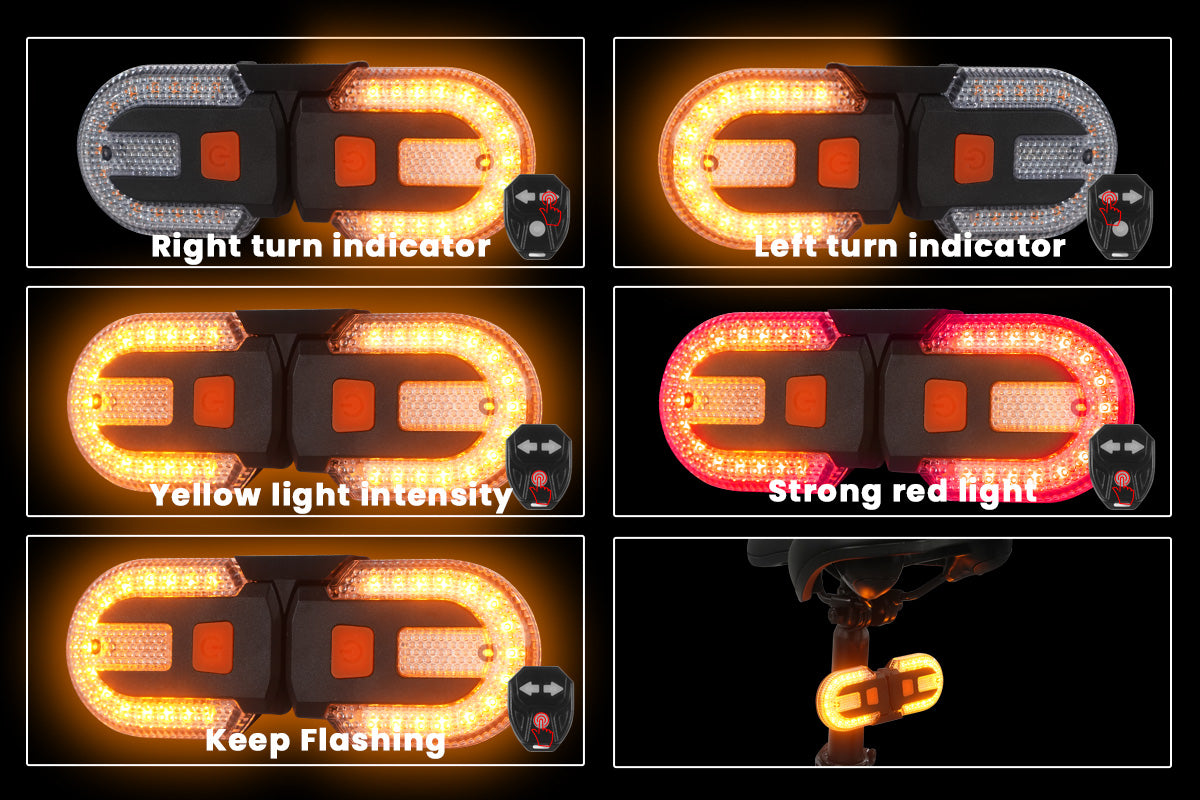 Ebike Tail Light with Turn Signals Wireless Remote Control、mySite、bearsvspackers