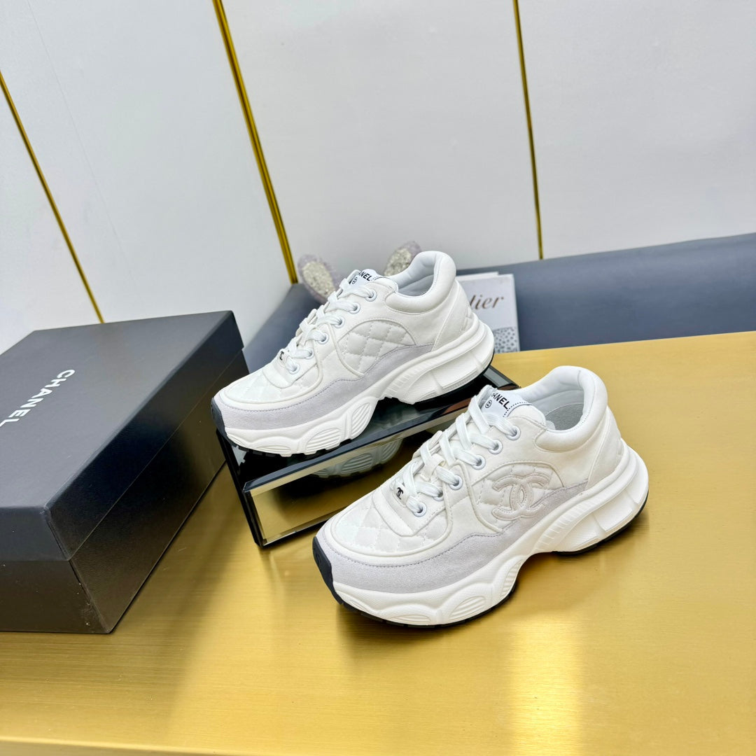 DAD SNEAKER IN WHITE LAMBSKIN AND SUEDE、mysite、Cacoeks