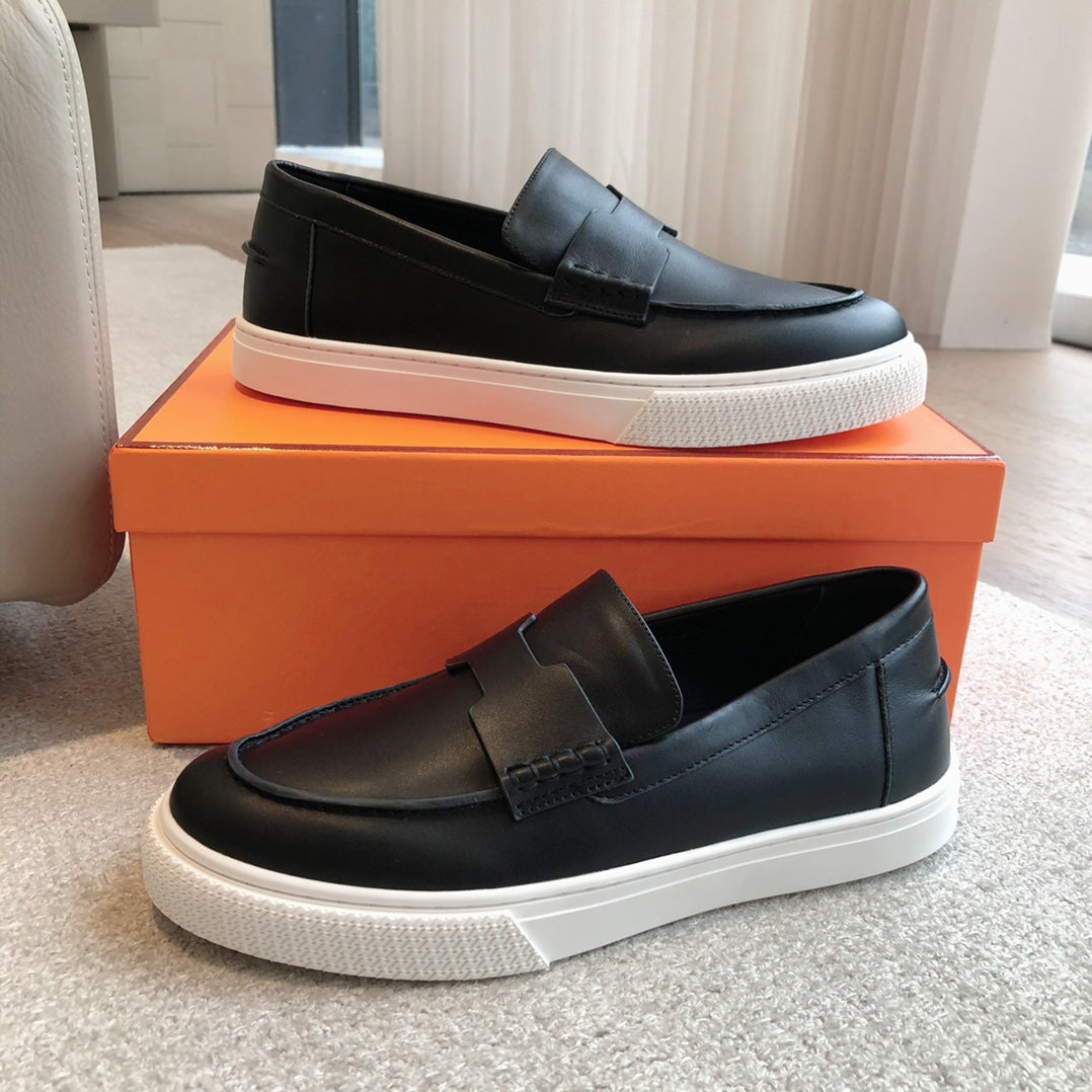 IKE SLIP-ON SNEAKER BLACK CALFSKIN、mysite、Cacoeks