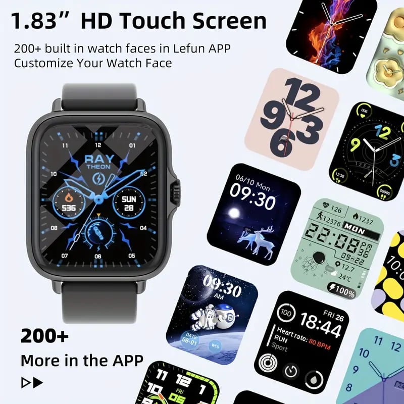 multifunctional   watch for men women 1 83   screen with wireless calling   pedometer fitness   smartwatch for iphone android cell phones smartbands fitness watch for women men friend gift birthday gift details 8