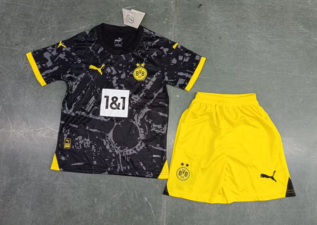 23/24 Borussia Dortmund Away Football Shirt Kids Size Suit-mysite Custom Football Kit- Nextkits