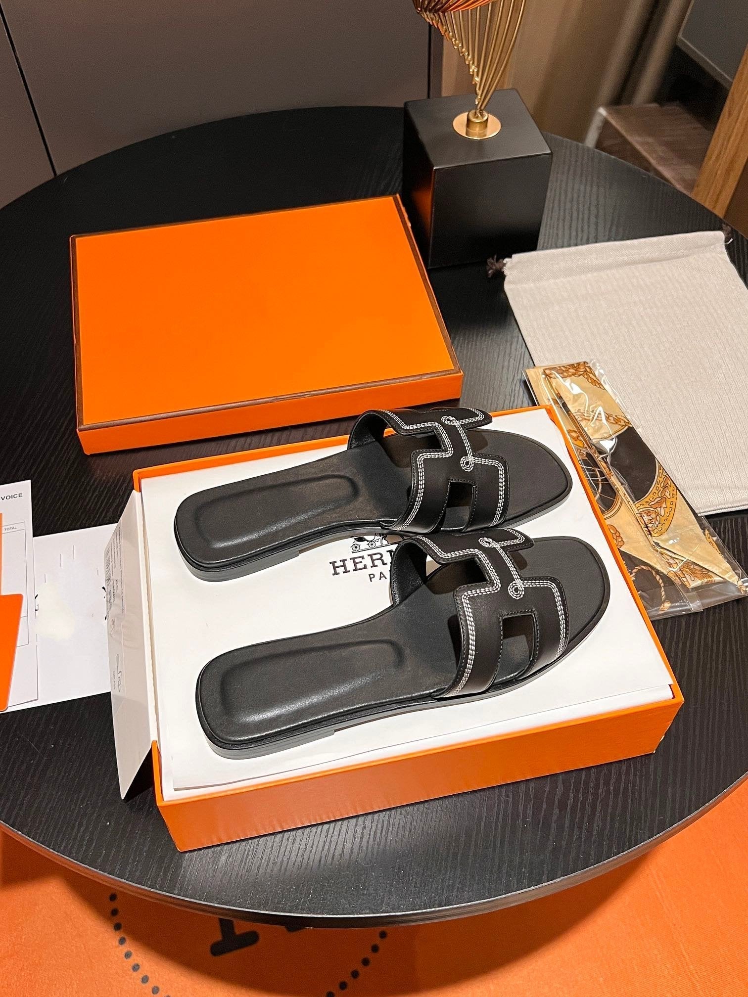 0RAN SANDAL Calfskin Black、mysite、Cacoeks