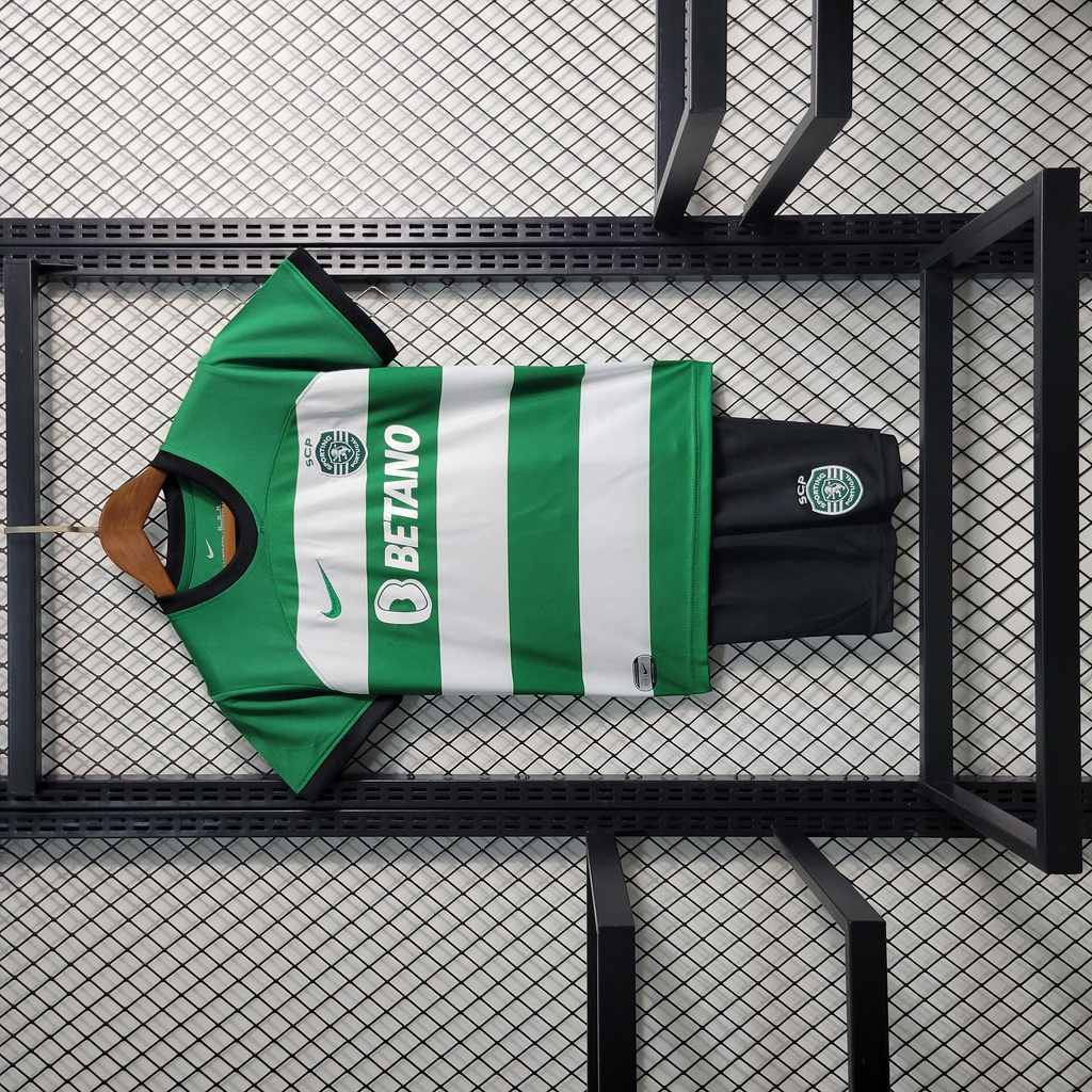SIUjerseys-Sporting CP Portugal 23-24 Home Kids Kit