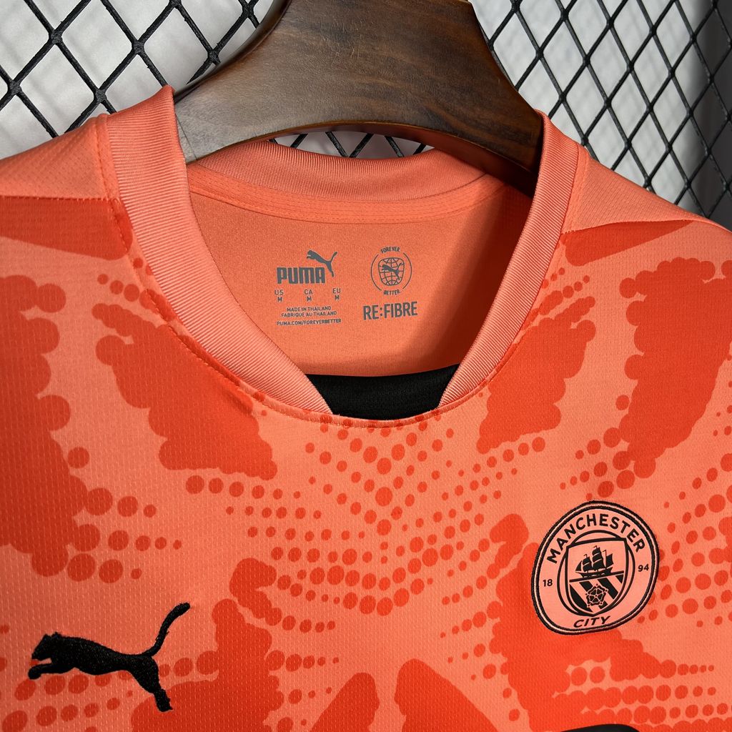 ManixJersey.com | Manchester City 24-25 Orange Goalkeeper Jersey - Fans Version -Customize Name, Number and Patch | Worldwide Shipping