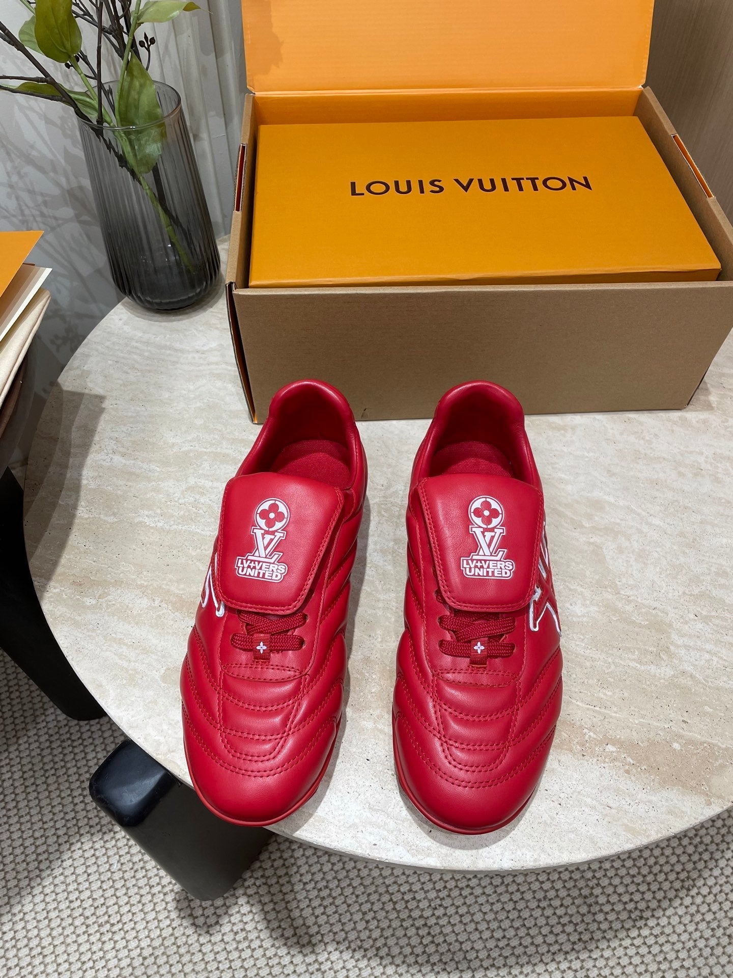 FOOTPRINT SOCCER SNEAKER IN CHERRY RED CALFSKIN、mysite、Cacoeks