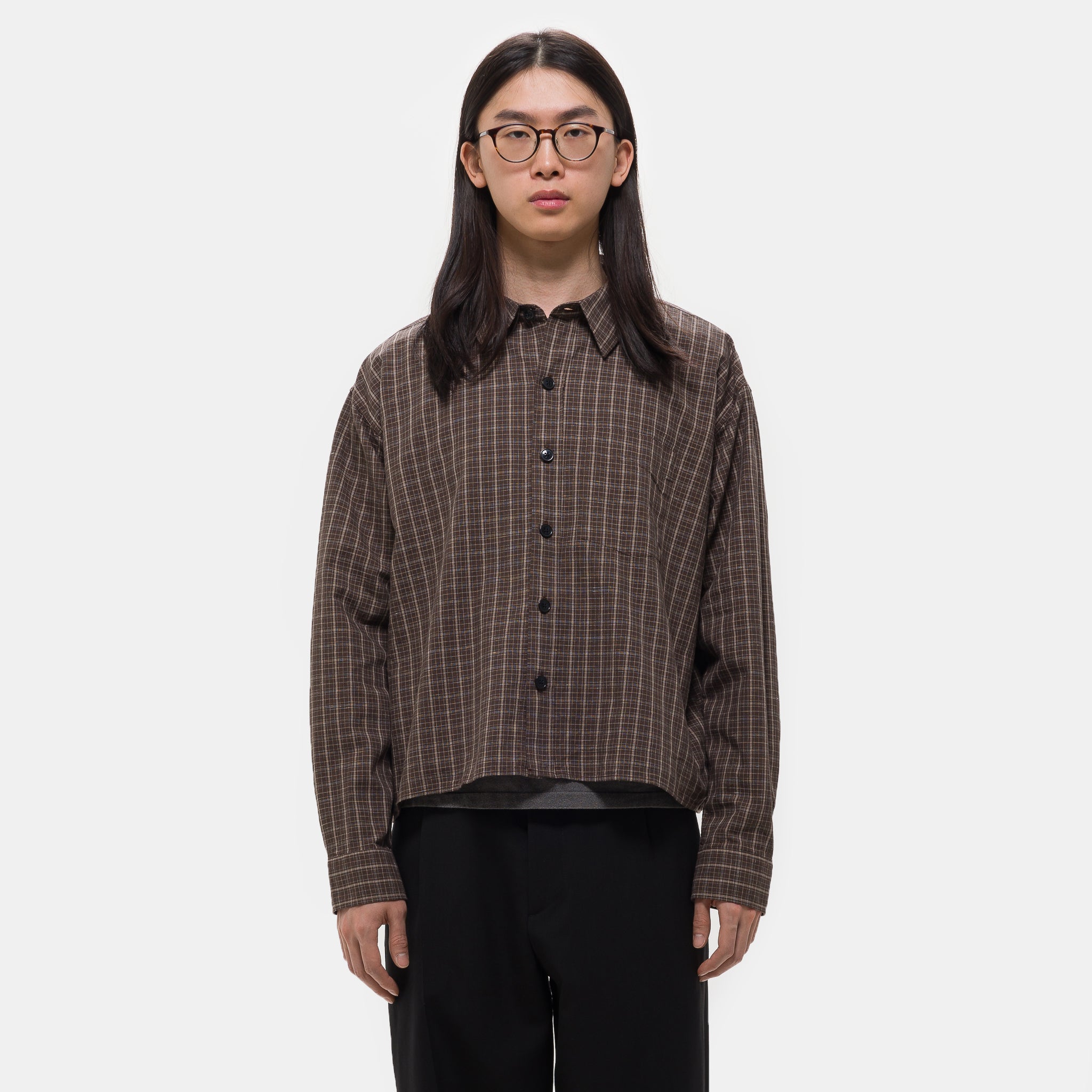 Priority Shirt in Brown Linen Check