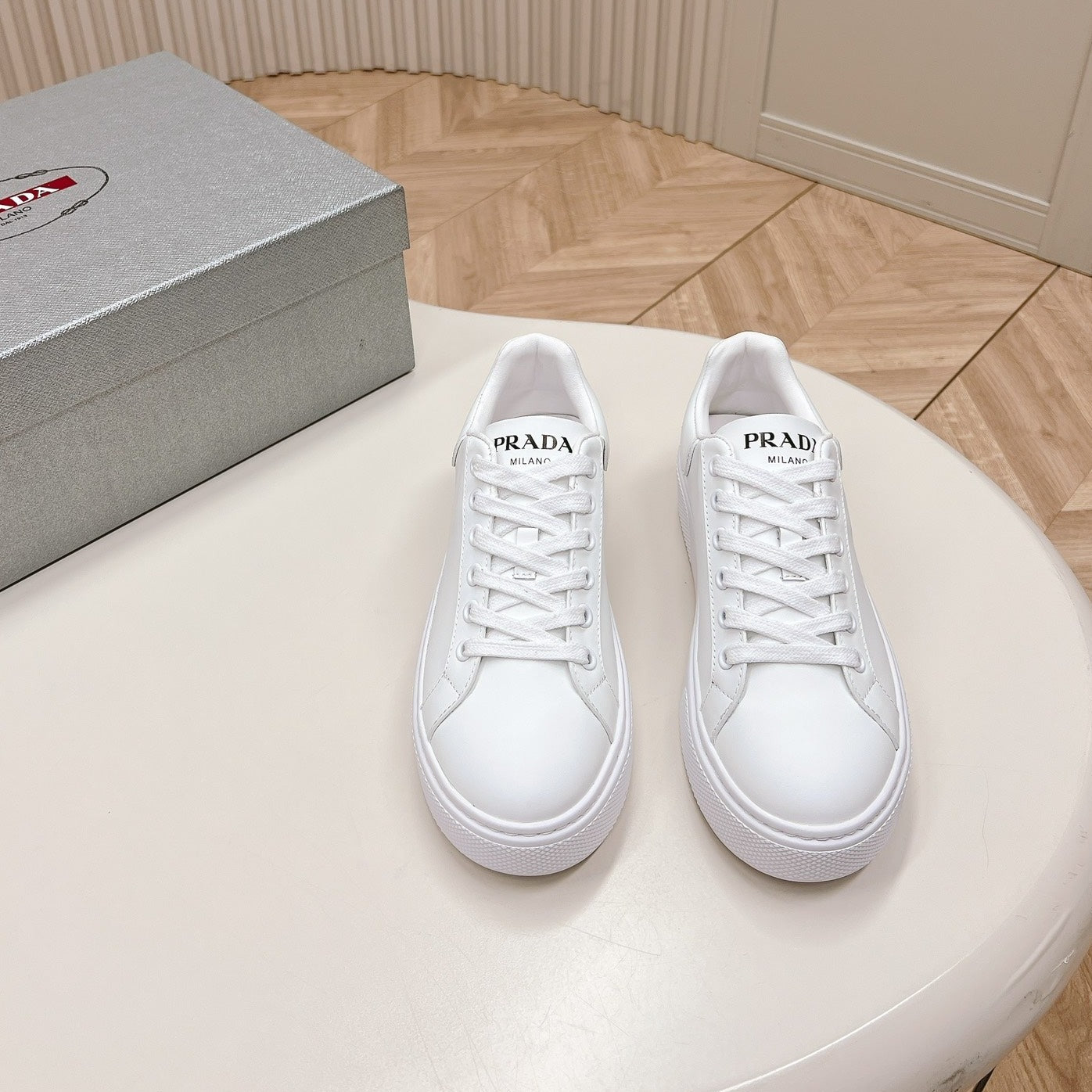 PRA RETRO SNEAKERS WHITE CALFSKIN、mysite、Cacoeks