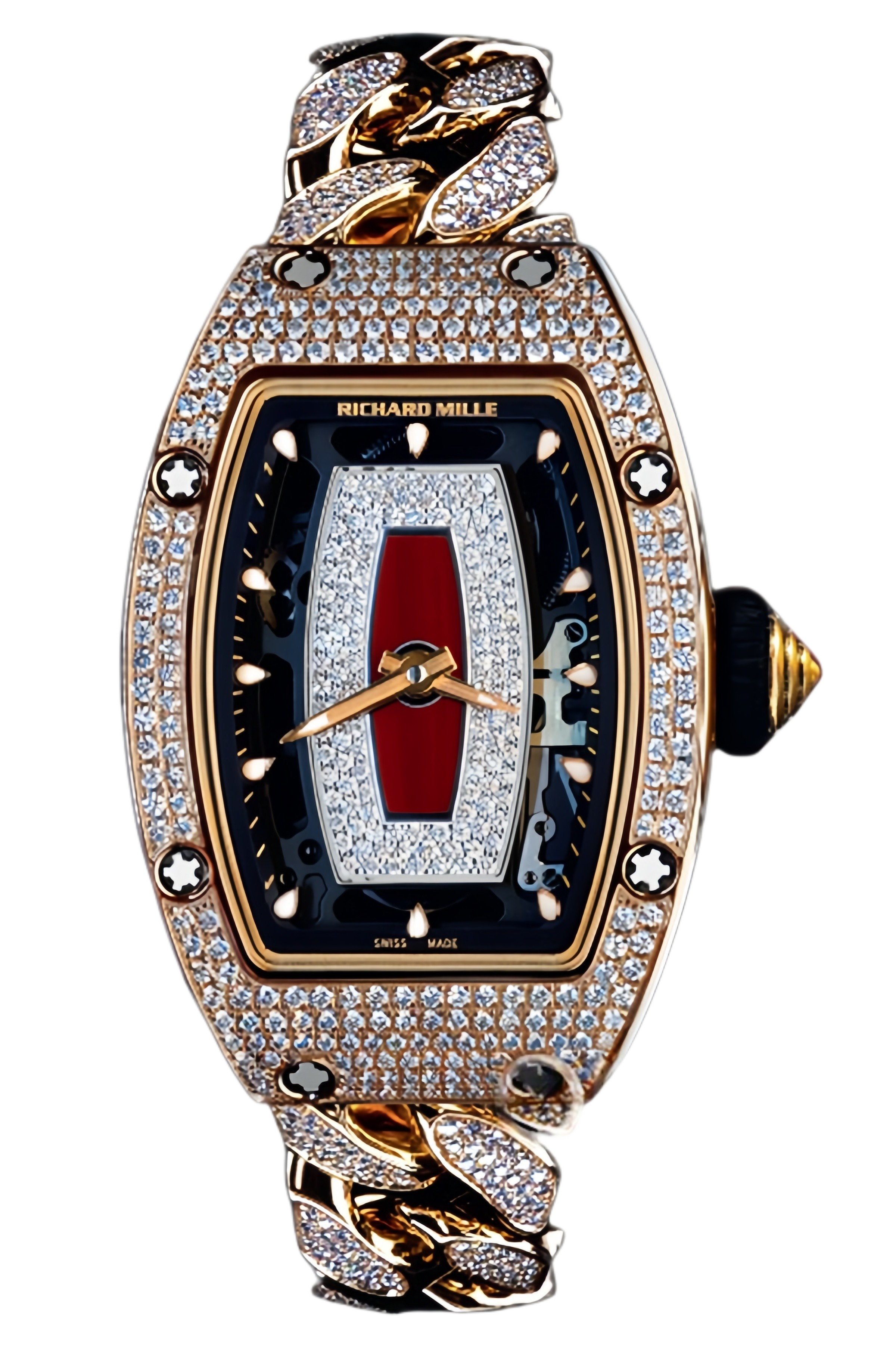 Richard Mille RM 07-01 Chain-Link Diamond Ladies Super Clone Watch – Skeleton Dial White Gold Bracelet Replica