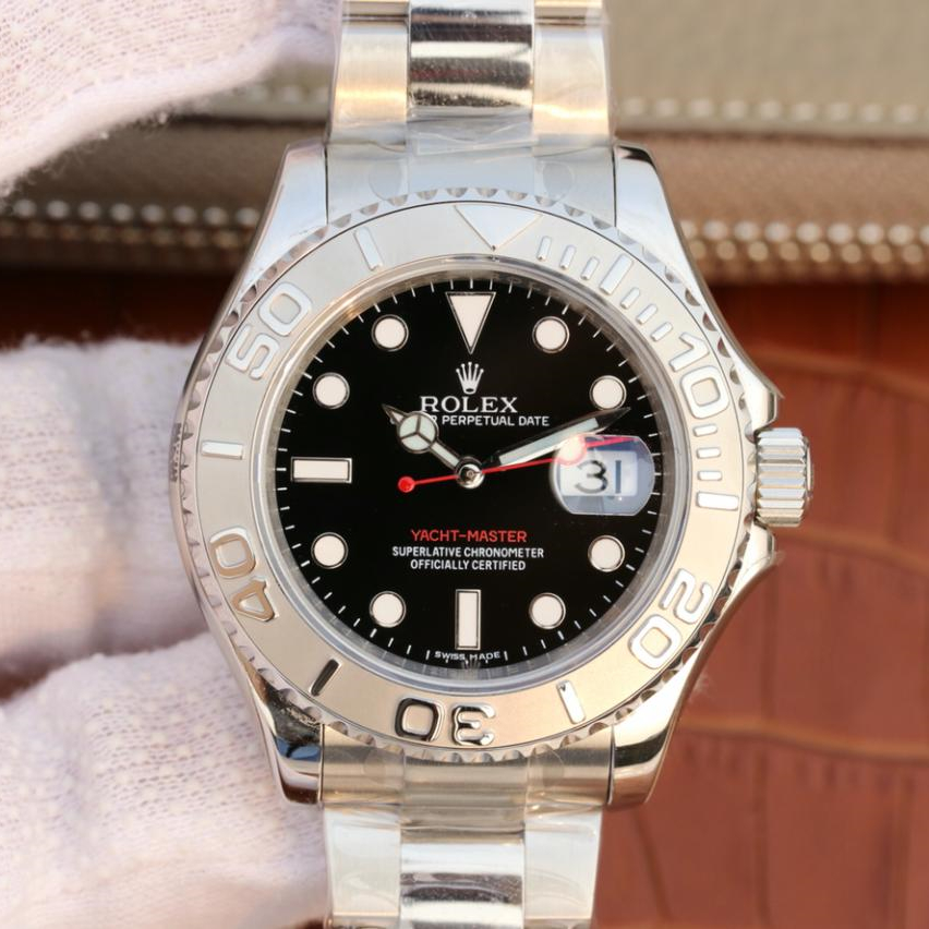brand Rolex Yacht Master 1 Pure Silver ( Black & White Dial ) Stainless Steel 40mm luxury watch for sale – NeveReL