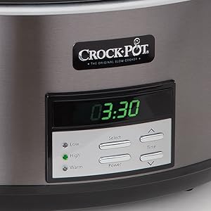 Crock-Pot Black Stainless Collection Programmable Slow Cooker