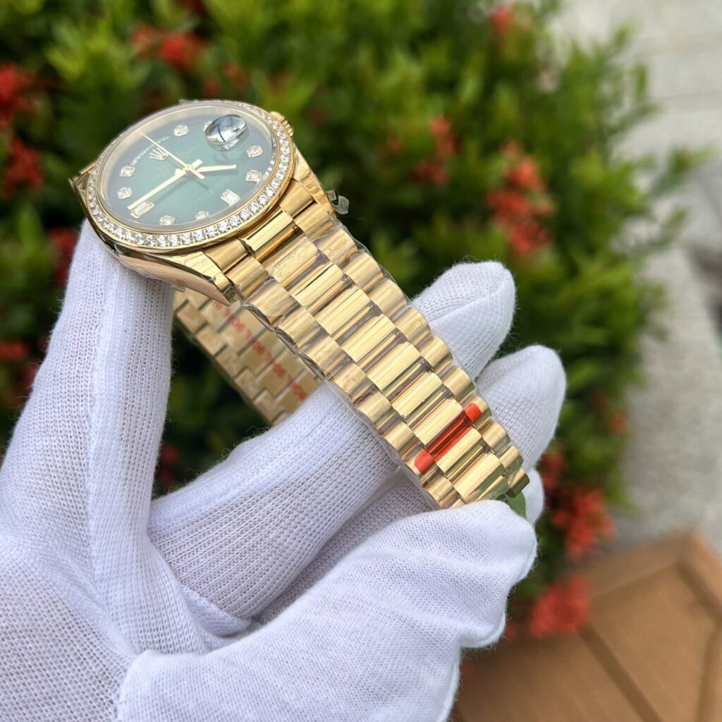 Đồng Hồ Rolex Day-Date 128348RBR Mặt Số Ombre Xanh Lá EW 36mm (8)
