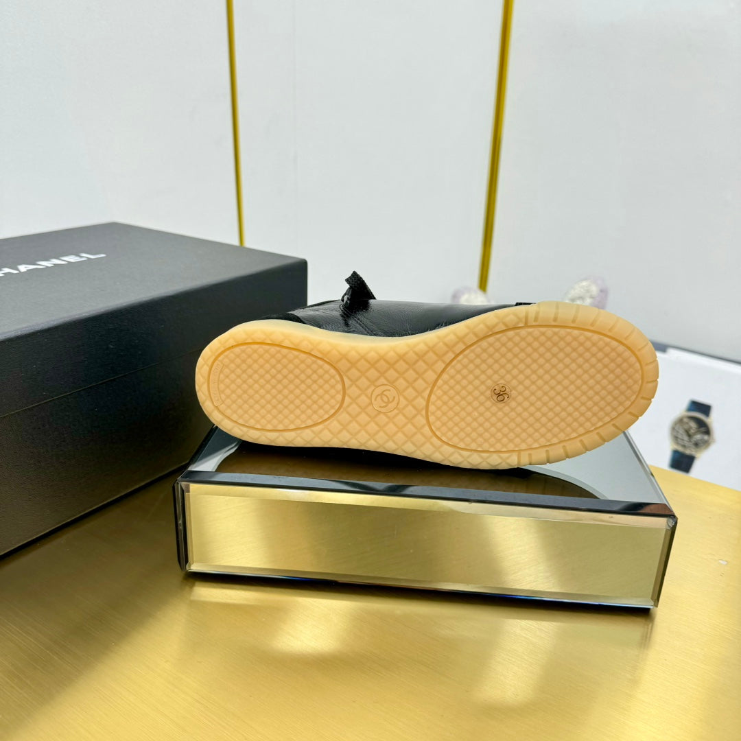 CC SNEAKER IN BLACK CALFSKIN AND SUEDE、mysite、Cacoeks