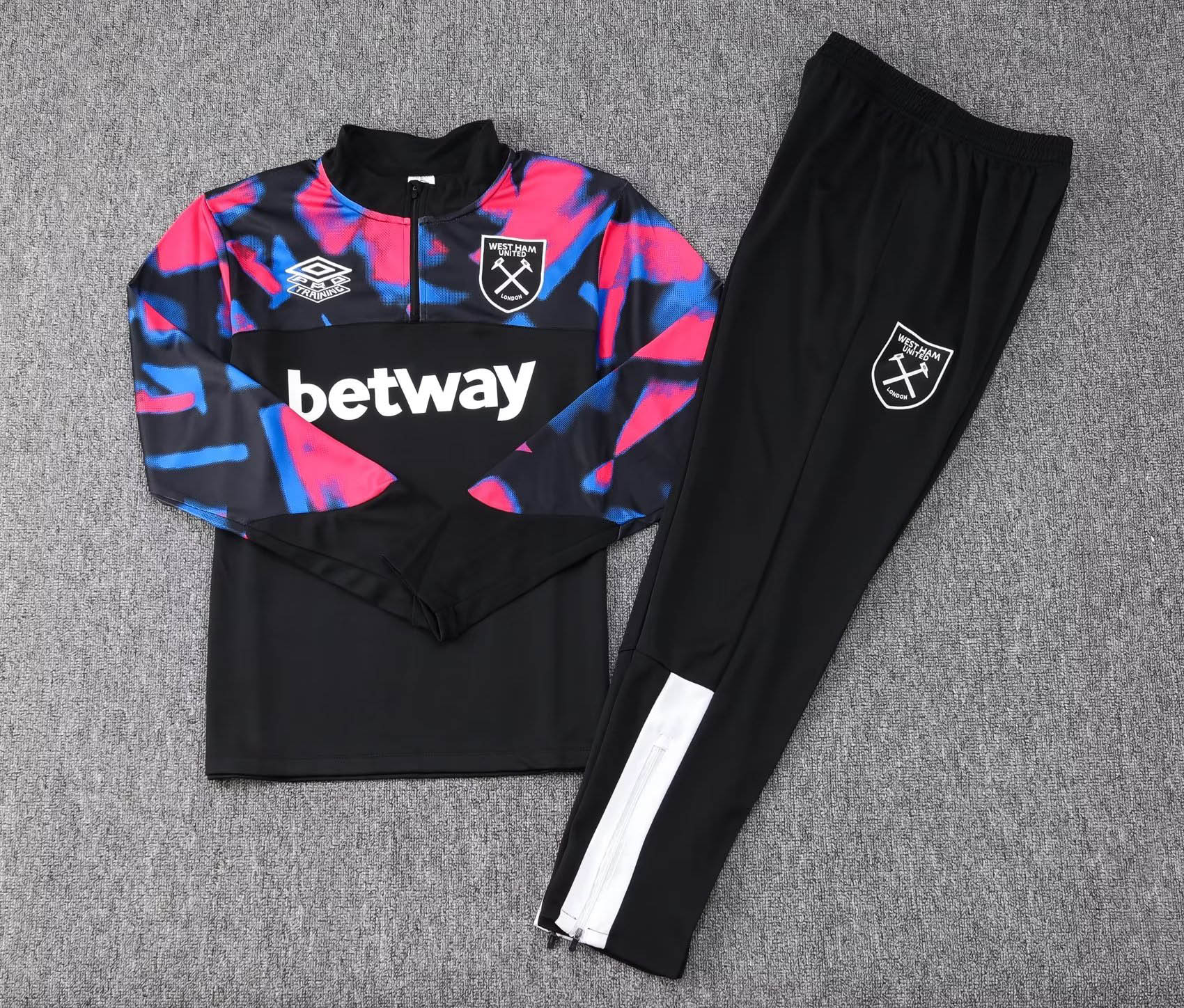 2022/2023 West Ham United Half-Pull Training Suit Black Football Shirt 1:1 Thai Quality Set:football jersey mysite: unitedjerseyfootball 邓江浪:football