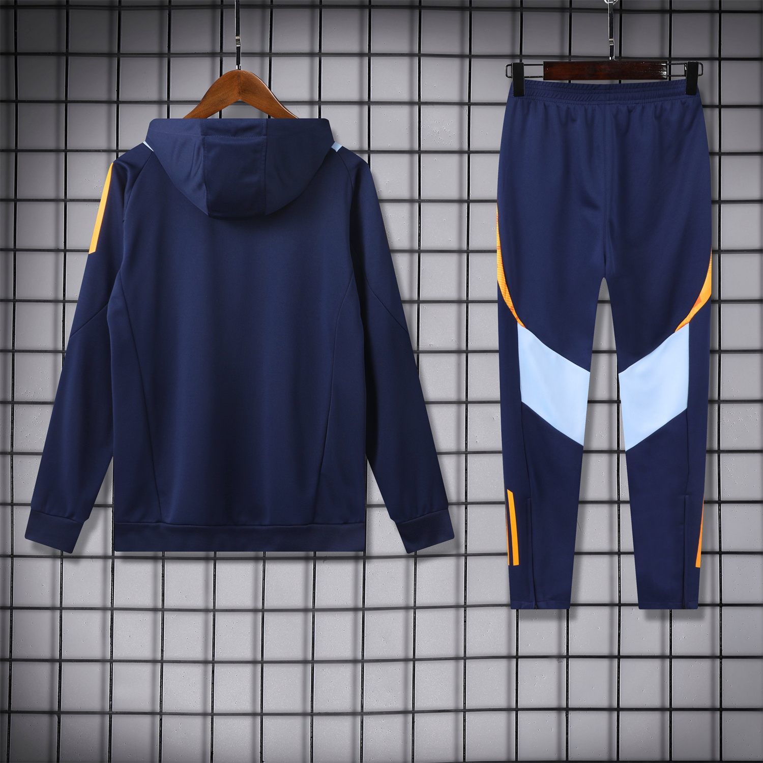 JerseysGala.com | Real Madrid 24-25 Training Hoodie Set - Royal Blue Hoodie and Pants -Customize Name, Number and Patch | Worldwide Shipping