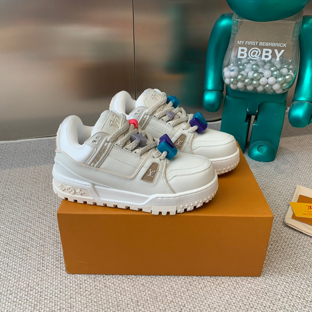 LV TRAINER MAXI SNEAKER IN WHITE CALFSKIN、mysite、Cacoeks
