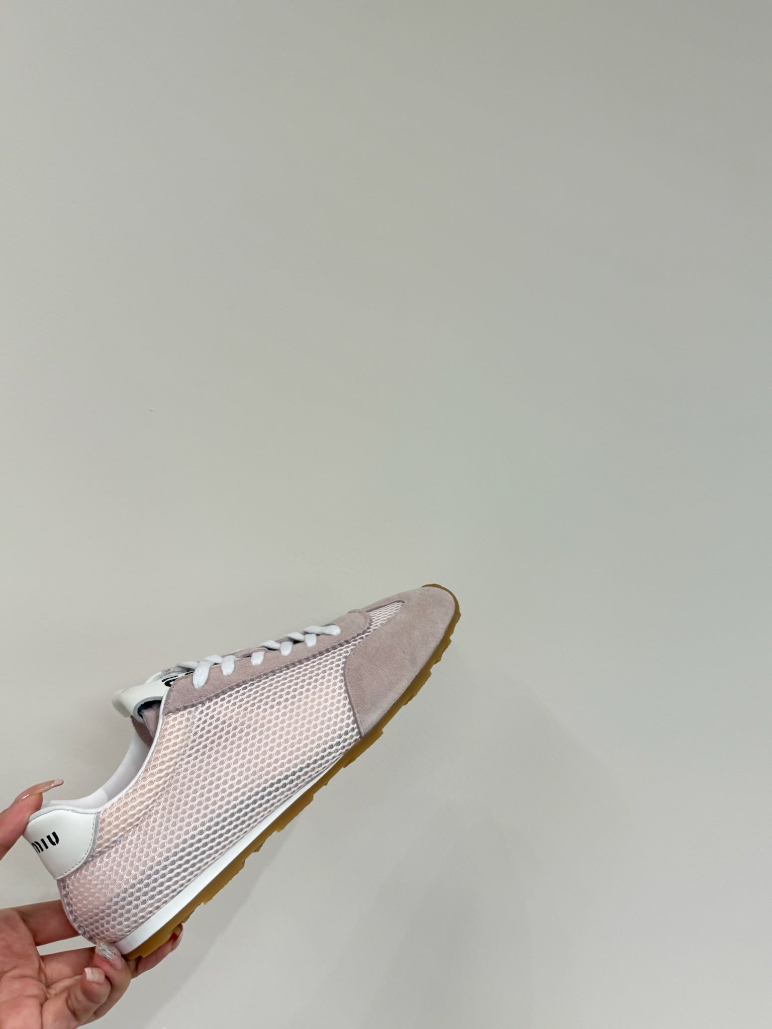 RETRO SNEAKERS IN PASTEL PINK MESH AND SUEDE、mysite、Cacoeks