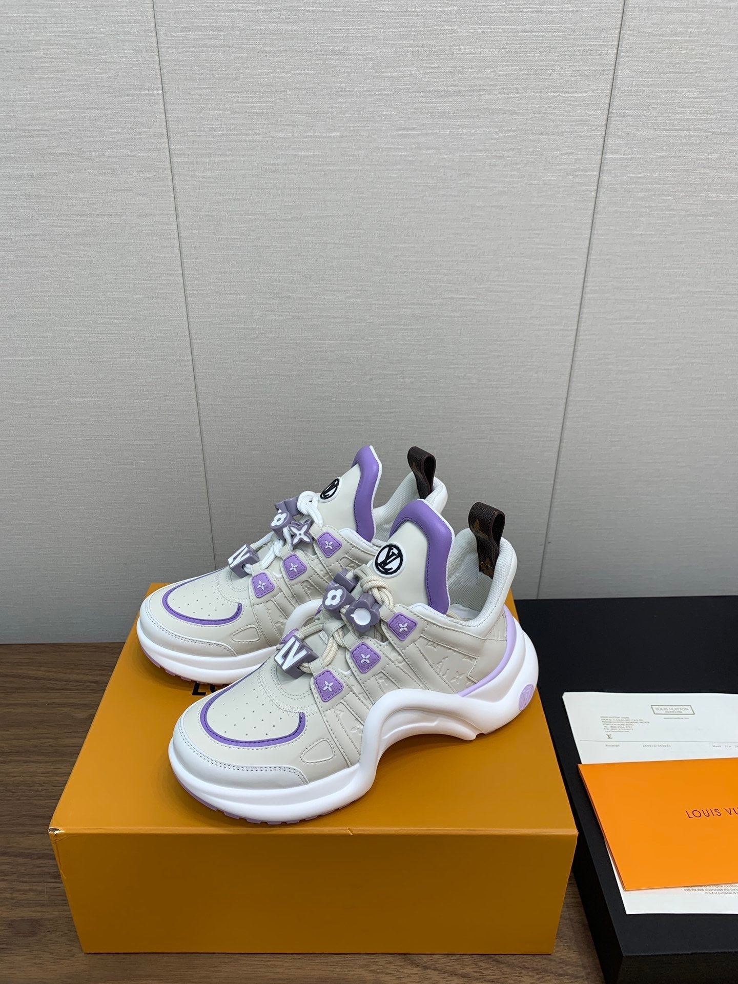 LV ARCHLIGHT SNEAKER BEIGE MIX VIOLET CALFSKIN、mysite、Cacoeks