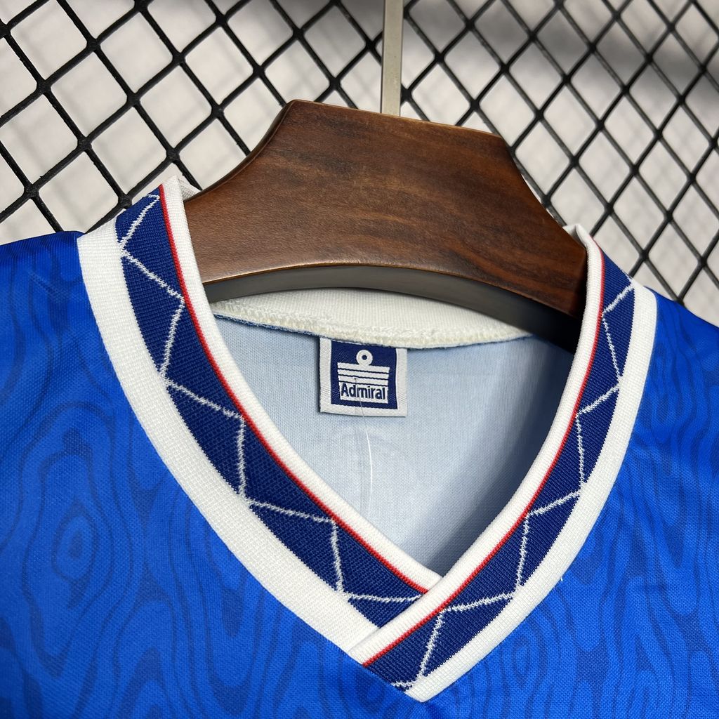 ManixJersey.com | Retro Glasgow Rangers 1990-92 Home Stadium Jersey -Customize Name, Number and Patch | Worldwide Shipping