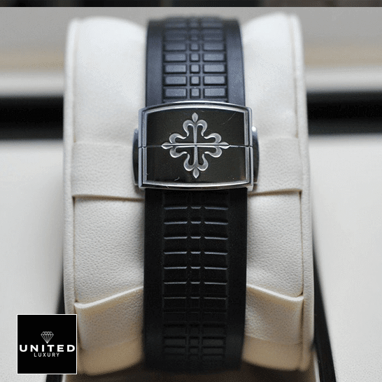 Patek Philippe Rubber Strap Replica 5 Patek Philippe 5167A-001 Rubber Black Bracelet Replica clasp on the logo