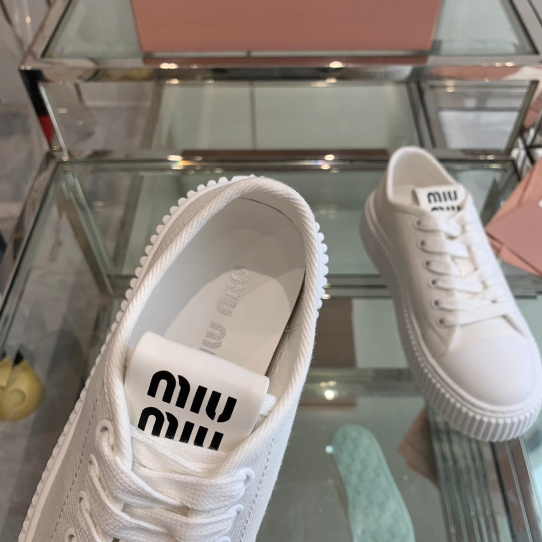 Sneakers High Sole White Canvas、mysite、Cacoeks